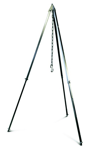 mesh voetstappen levering aan huis Driepoot set 1.70 cm met heksenketel van 20 liter en vuurschaal bestellen  bij Het Vuur LAB.