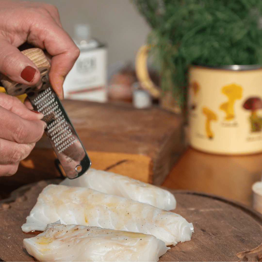 Rivsalt pepper grated cod fillet