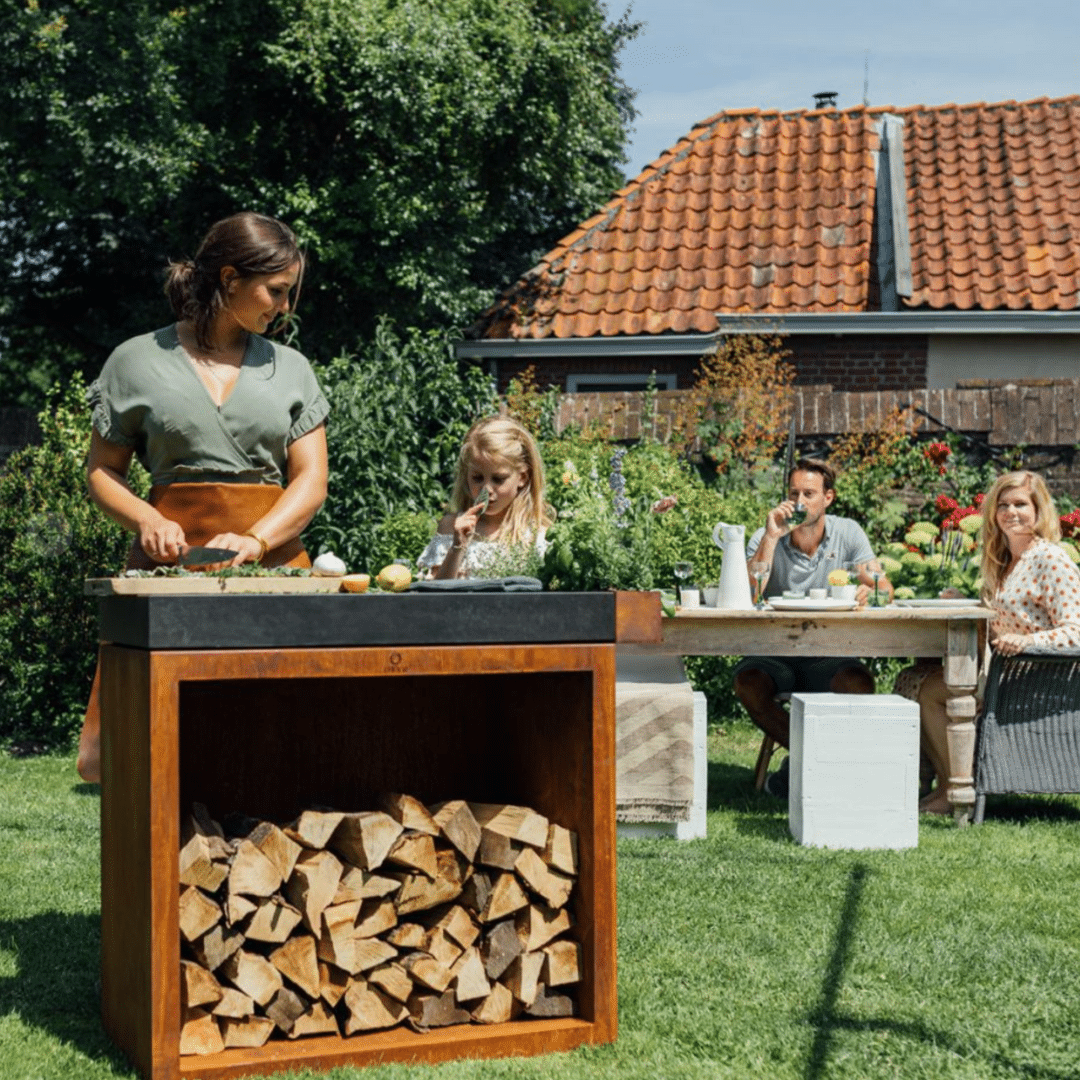 Le rangement OFYR Butcher Block 90 Corten Gris foncé Céramique