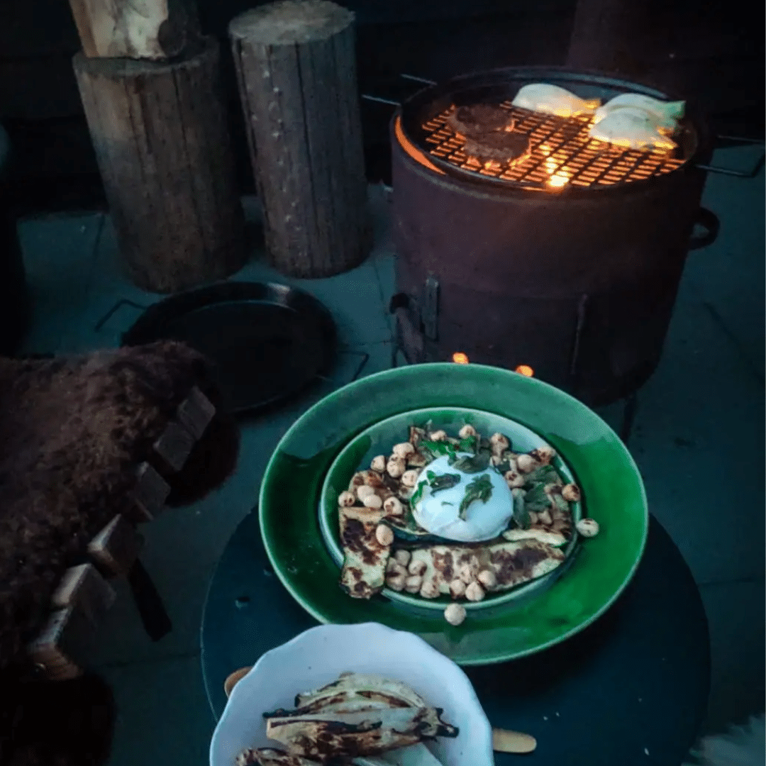 BBQ buiten kookkachel met grillrooster