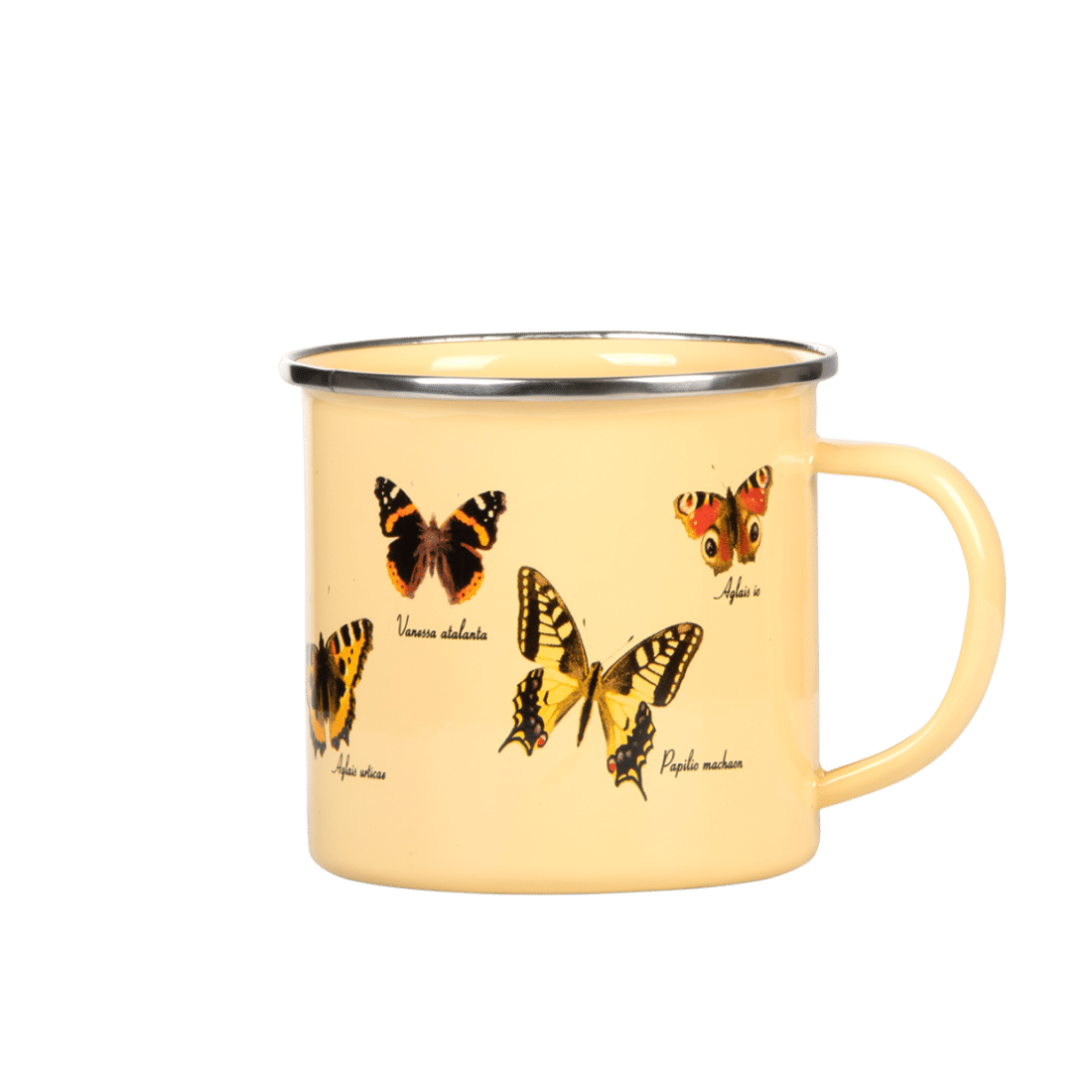 Leuke emaille mok met vlinders