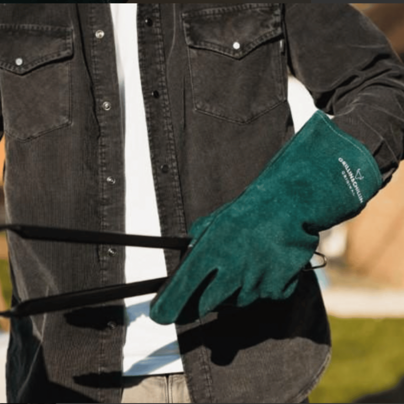 Set guantes barbacoa Verde