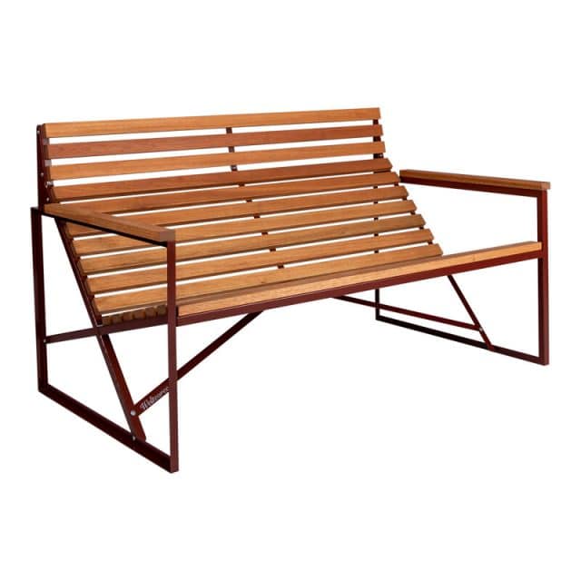 patio bench rood voorkant