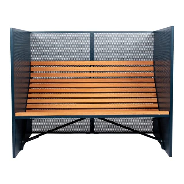 Patio bench high back blauw voorkant