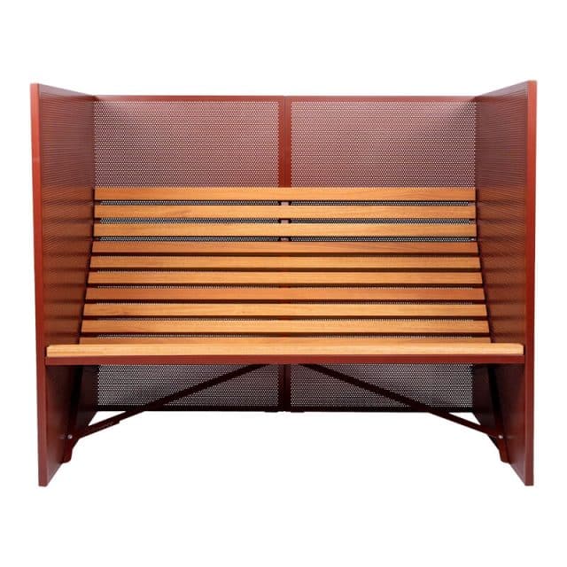 Patio bench high back rood voorkant