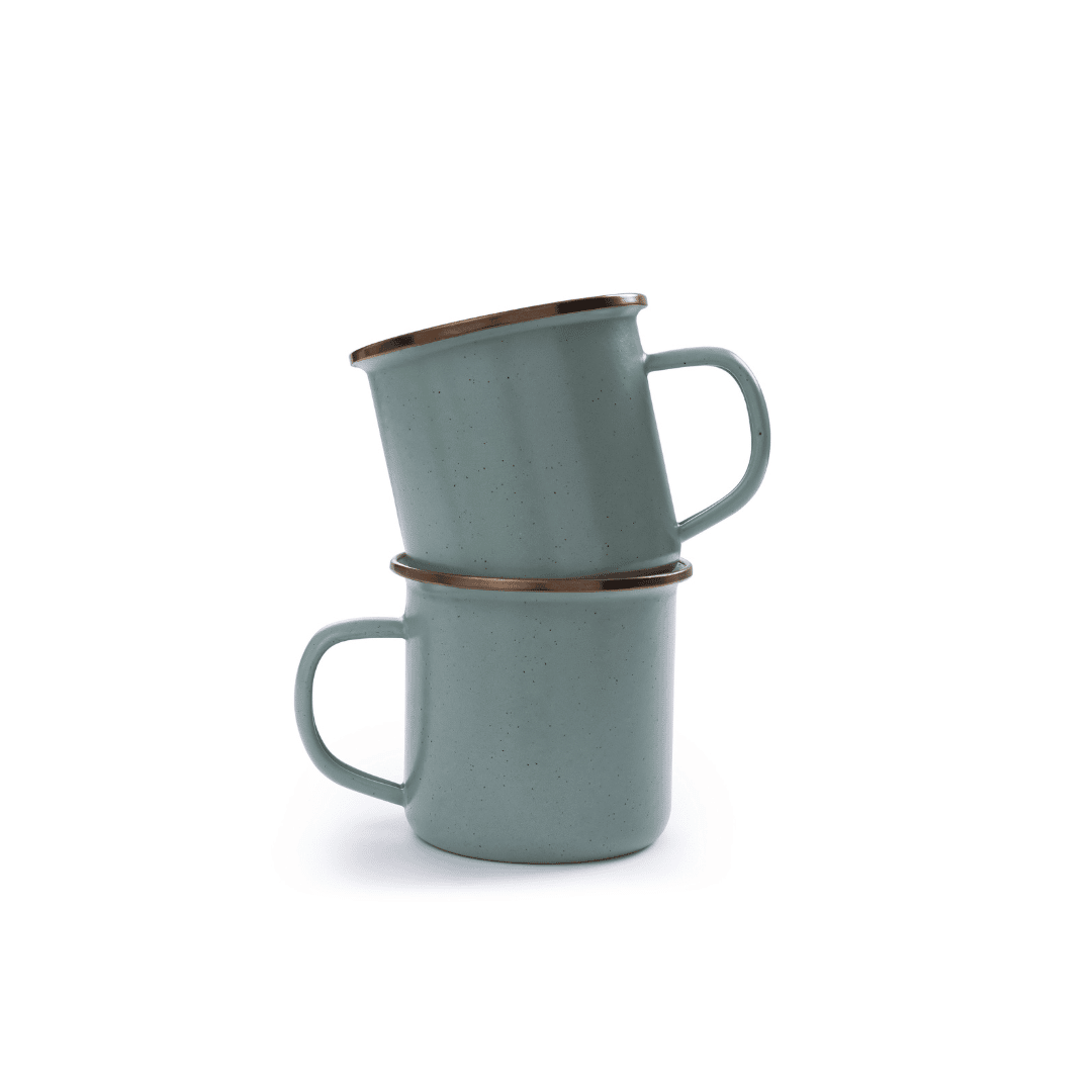 Barebones Enamel mugs set mint 2 pieces
