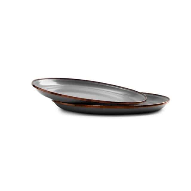 Enamel Plate Set Grey