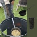 Poêle à pop-corn avec gant BBQ
