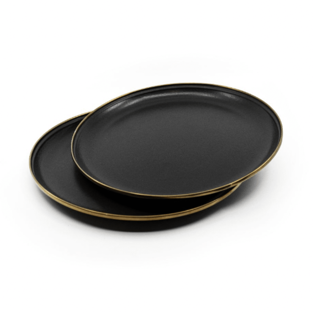 Enamel Plate Set Charcoal