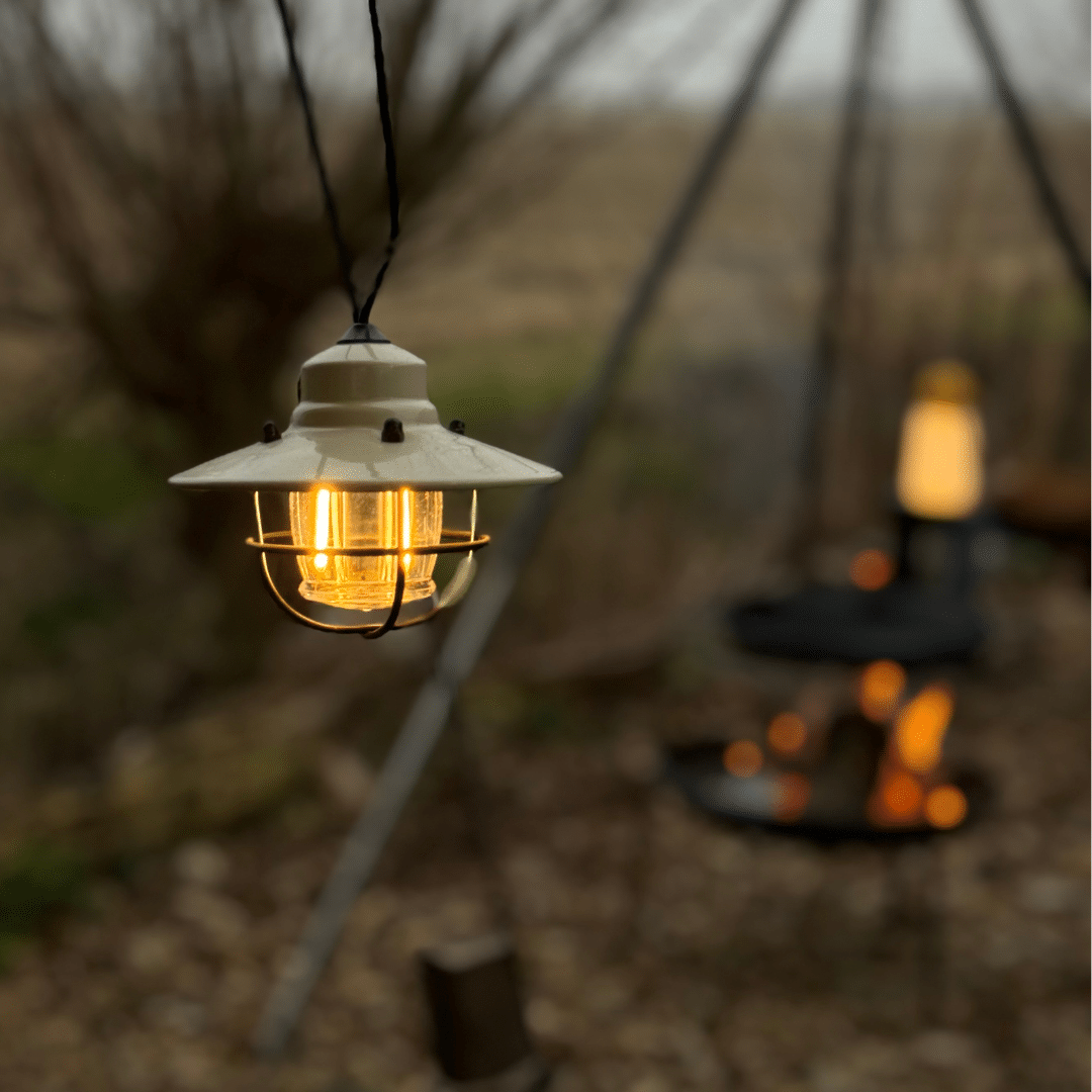 barebones light from stringlight by the campfire VUUR LAB