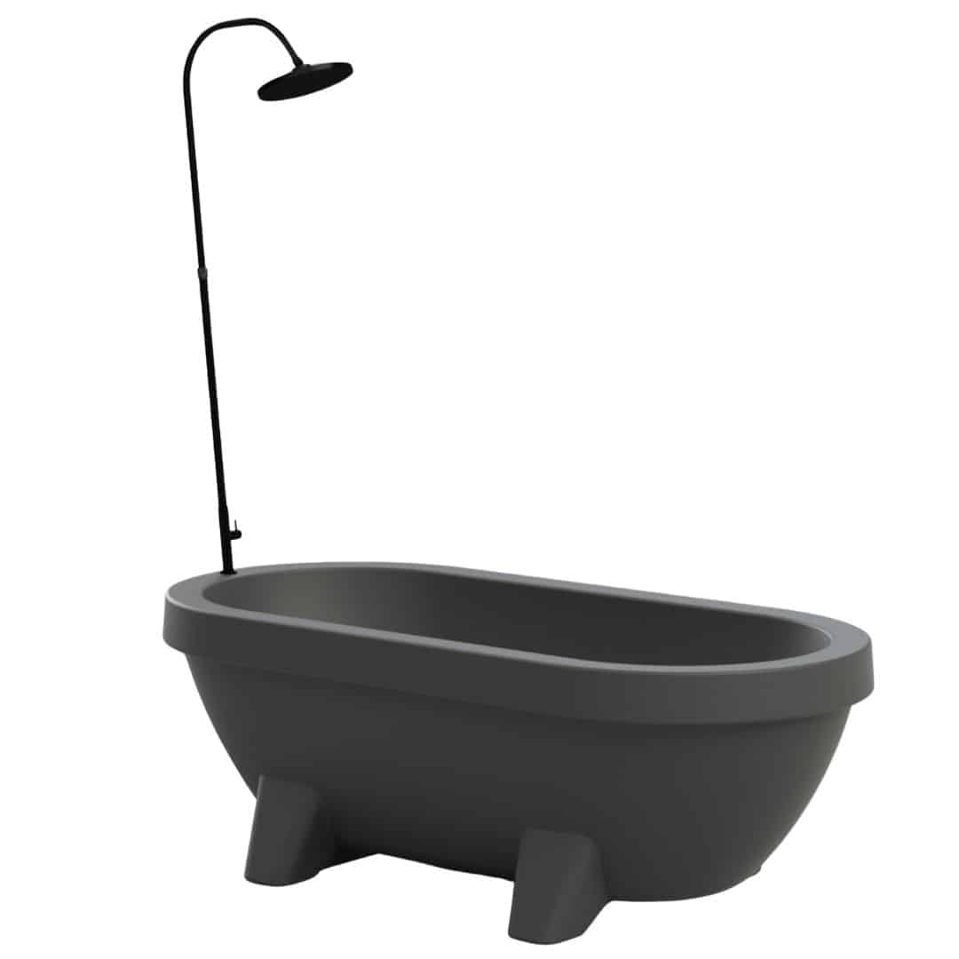 Tub anthracite with black tap
