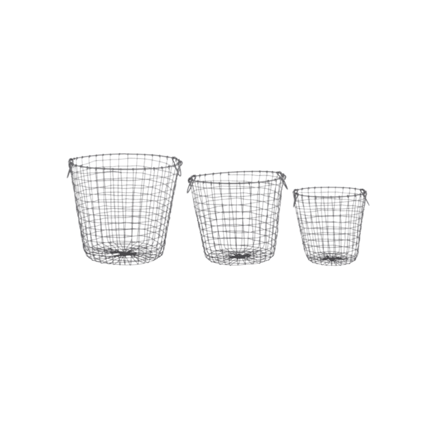 Draadmanden rond set van 3