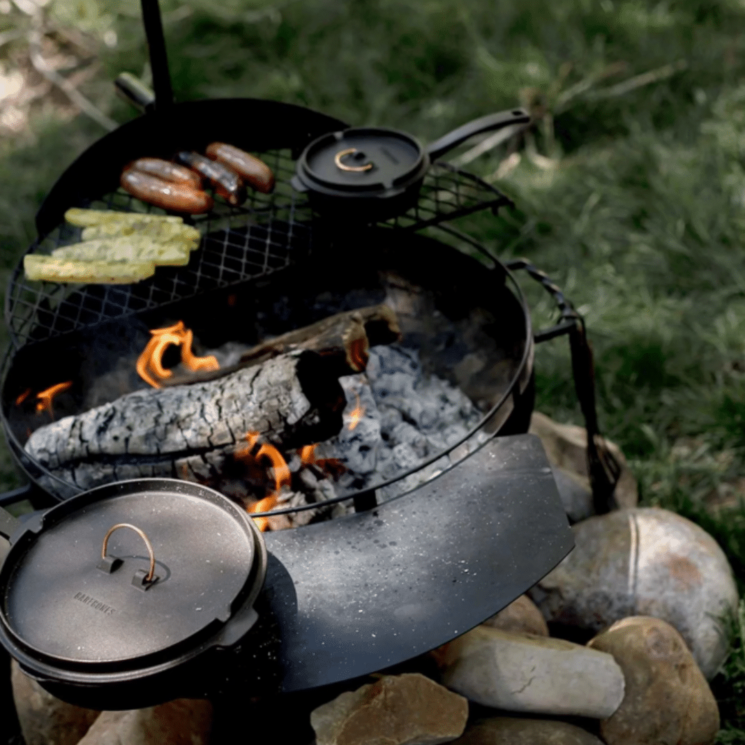 cowboy fire pit grill side table