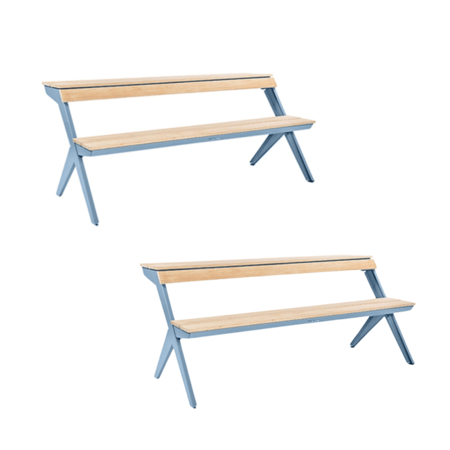 Set van Table Benches Pastel Blauw