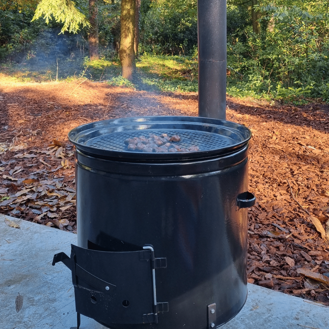 VUUR LAB. BBQ Buiten kookkachel met kastanjes Woodsy Cozy Cabin
