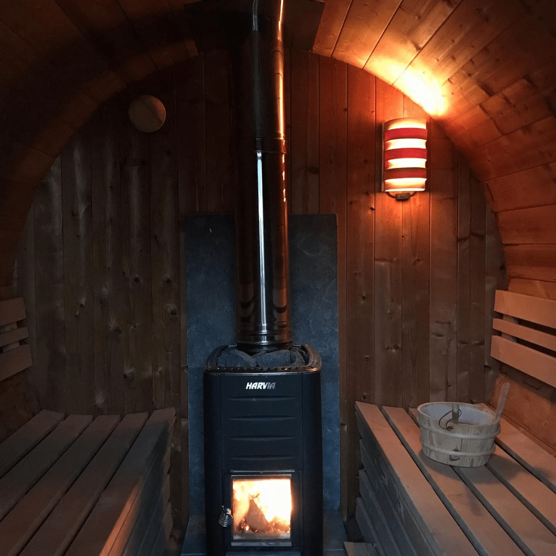 harvia gemütliche kip sauna mit holzkessel